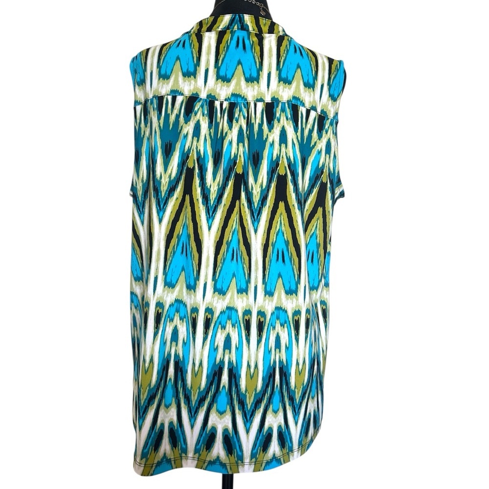 Anne Klein Woman’s Large Sport Colorful Sleeveless Blouse With Front Zipper - Picture 4 of 7